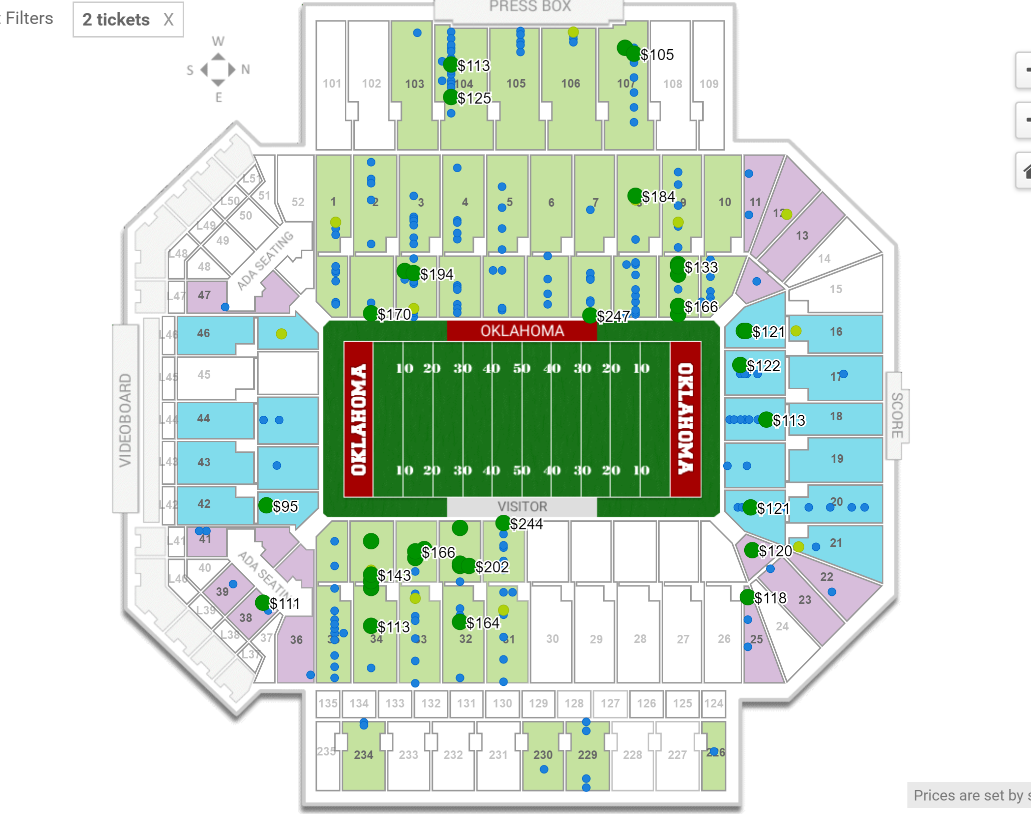 Oklahoma University Stadium Seating Chart