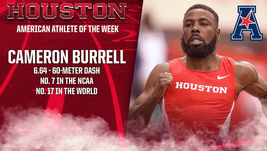 Cameron Burrell is the AAC T&F athlete of the week for the 3rd time ...