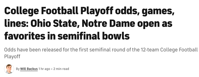 CFB semi odds