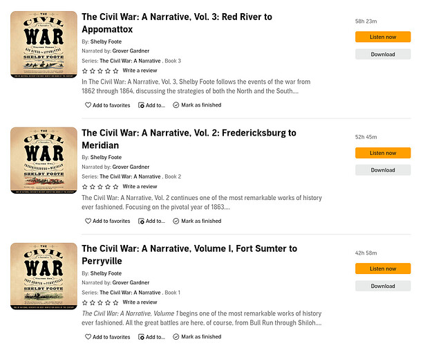 Foote's civil war triliogy