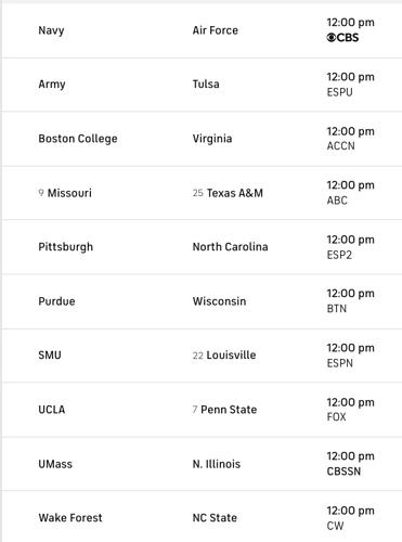 noon Oct 5