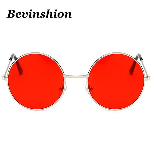 New-Ocean-Red-Blue-Color-Lens-Driver-Goggles-Metal-Round-Sunglasses-Women-Men-Cheap-Sun-Glasses