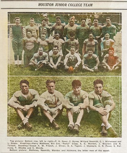 1930 HJC Football Team - Enhanced