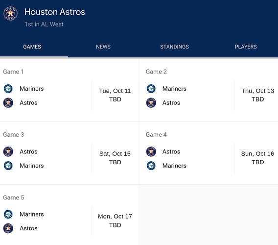 MLB 22 Playoffs Astros v Mariners