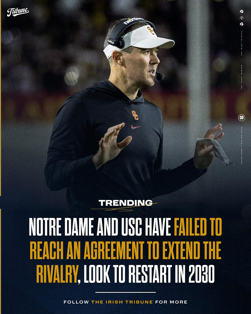 OT: Holy Holy Wars Batman! ND reportedly dumps USC rivalry in favor of ...