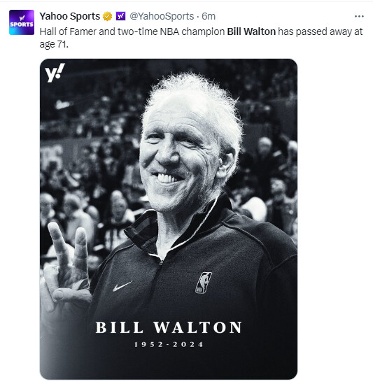 Bill Walton - Dead at 71 - Basketball - CoogFans - Houston Cougar ...