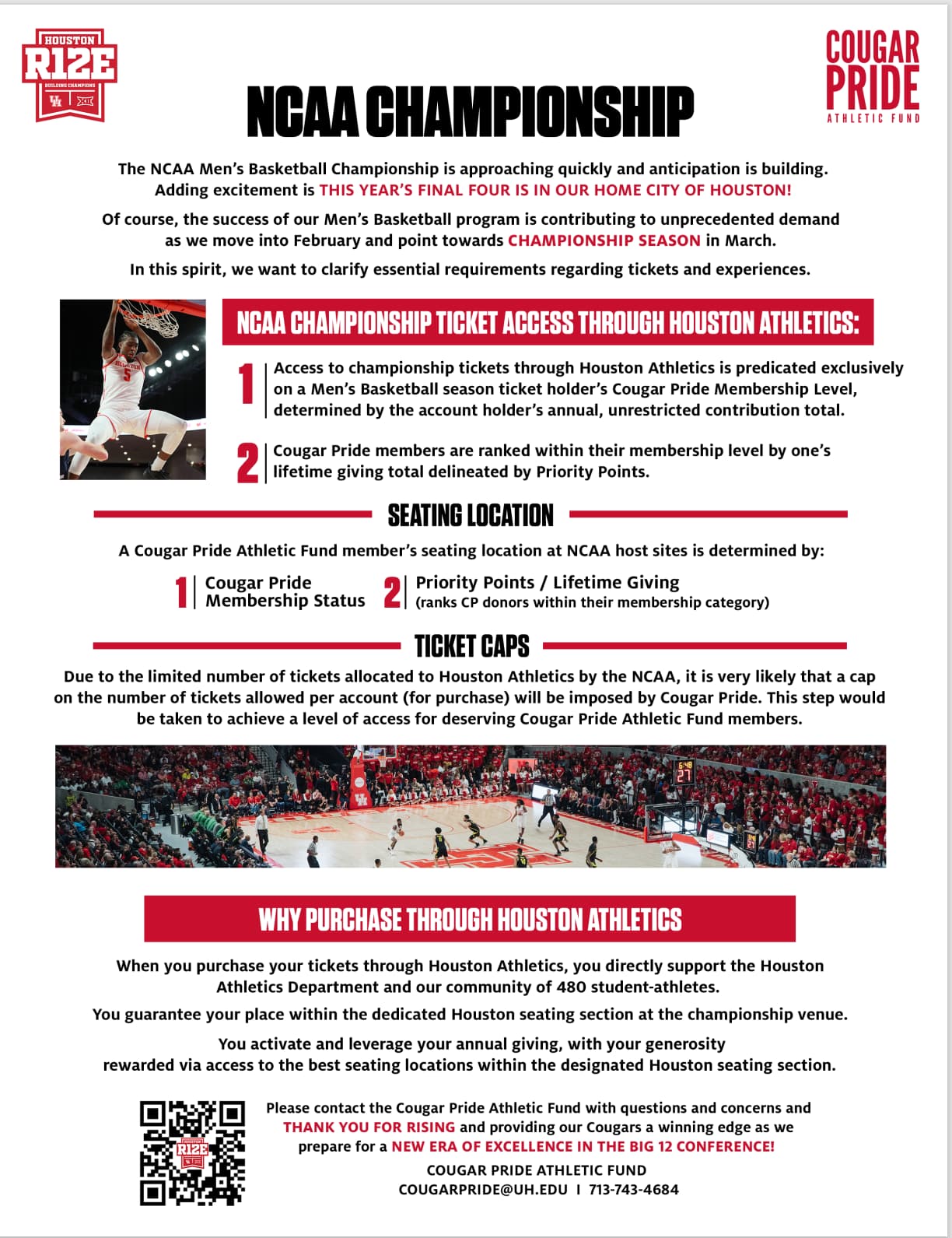 2023 NCAA MBB Championship Ticket Update Cougar Basketball Coogfans
